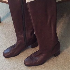 Selby brown leather knee high boots